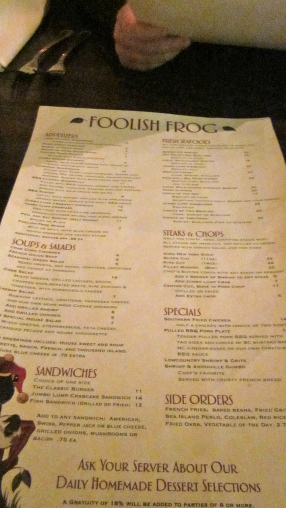Foolish Frog Menu - Image 12