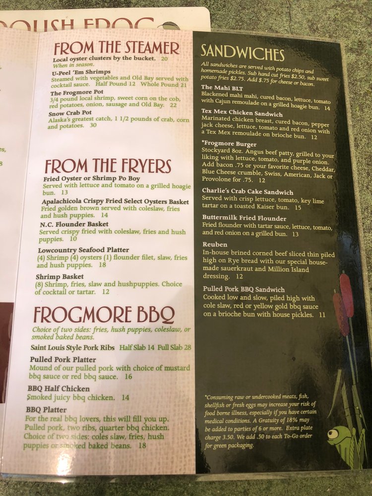 Foolish Frog Menu - Image 3