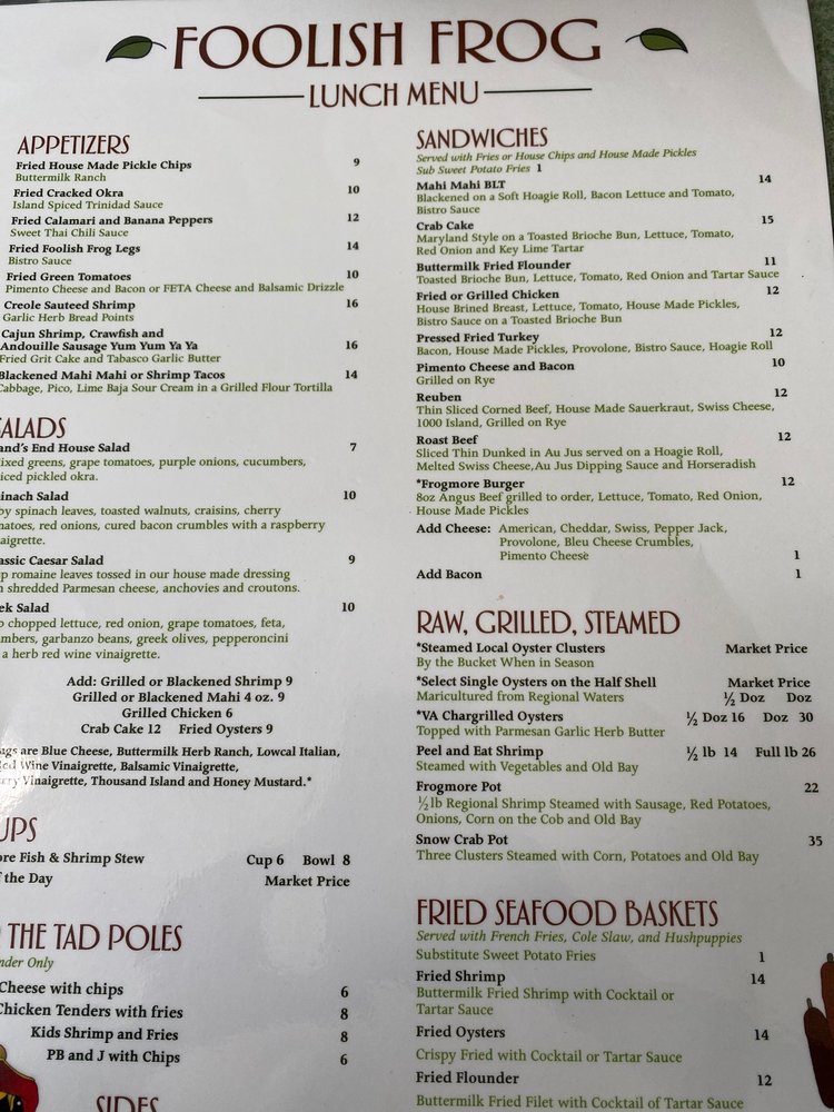 Foolish Frog Menu - Image 9